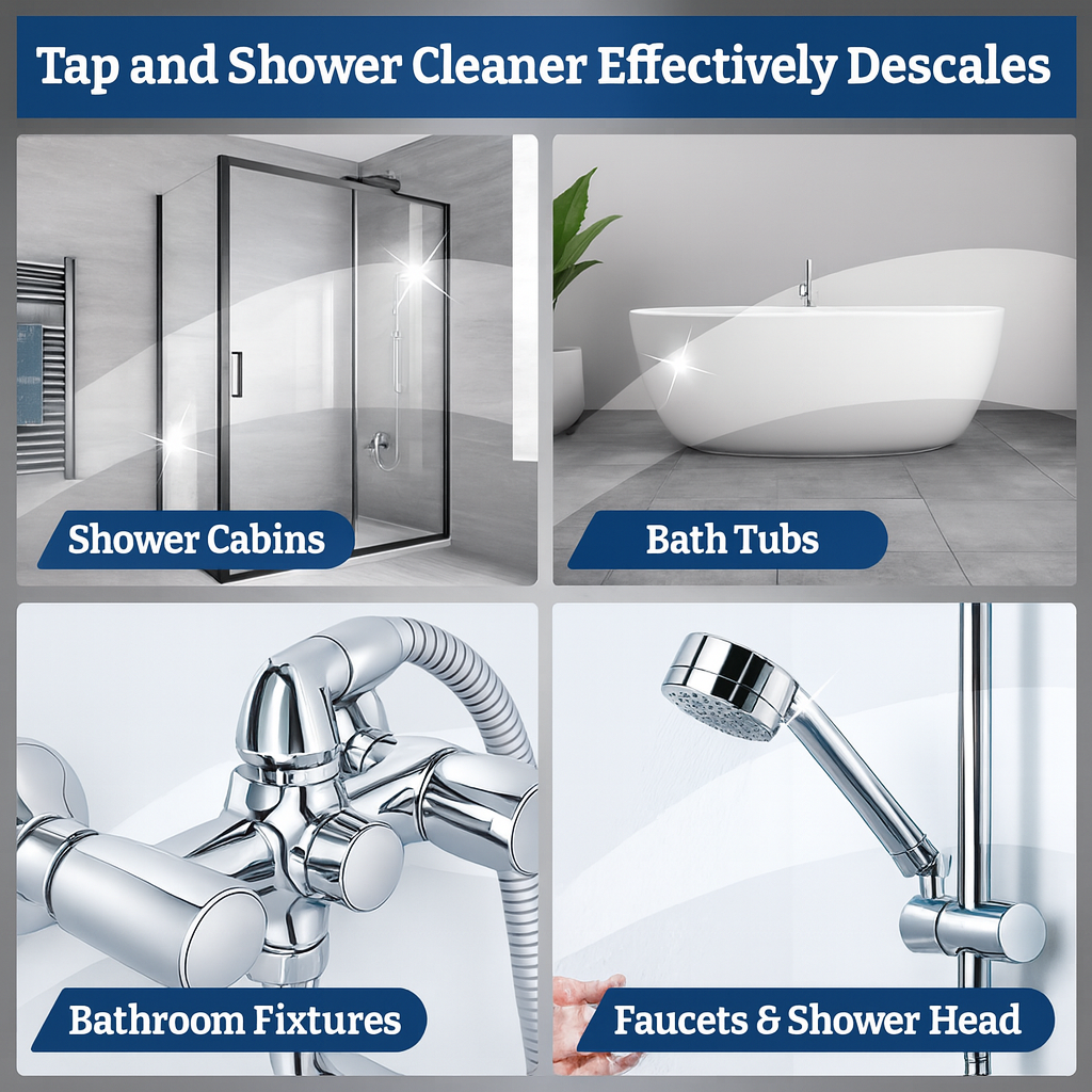 Foaming Stain Remover Spray for Bathroom Taps, Basins, Showers & Floor Tiles – 200ml (Pack of 2)